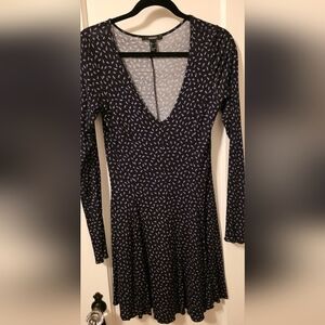 Forever 21 Black & Purple Floral Mini Dress, Large